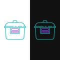 Line Slow cooker icon isolated on white and black background. Electric pan. Colorful outline concept. Vector Royalty Free Stock Photo
