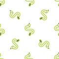 Line Snake icon isolated seamless pattern on white background. Vector