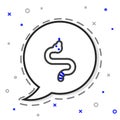 Line Snake icon isolated on white background. Colorful outline concept. Vector