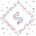 Line Snake icon isolated on white background. Colorful outline concept. Vector