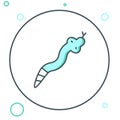 Line Snake icon isolated on white background. Colorful outline concept. Vector