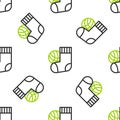 Line Socks icon isolated seamless pattern on white background. Vector Royalty Free Stock Photo