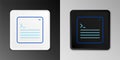 Line Software, web developer programming code icon isolated on grey background. Javascript computer script random parts Royalty Free Stock Photo