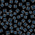 Line Software, web developer programming code icon isolated seamless pattern on black background. Javascript computer Royalty Free Stock Photo