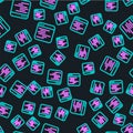 Line Software, web developer programming code icon isolated seamless pattern on black background. Javascript computer Royalty Free Stock Photo