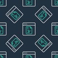 Line Software, web developer programming code icon isolated seamless pattern on black background. Javascript computer Royalty Free Stock Photo