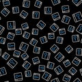 Line Software, web developer programming code icon isolated seamless pattern on black background. Javascript computer Royalty Free Stock Photo