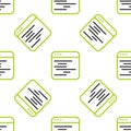 Line Software, web developer programming code icon isolated seamless pattern on white background. Javascript computer