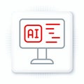 Line Software, web developer programming code icon isolated on white background. Javascript computer script random parts Royalty Free Stock Photo