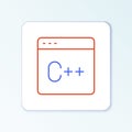 Line Software, web developer programming code icon isolated on white background. Javascript computer script random parts Royalty Free Stock Photo