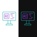 Line Software, web developer programming code icon isolated on white and black background. Javascript computer script Royalty Free Stock Photo