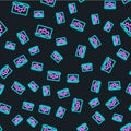 Line Software, web development, programming concept icon isolated seamless pattern on black background. Programming Royalty Free Stock Photo
