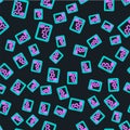 Line Software, web development, programming concept icon isolated seamless pattern on black background. Programming Royalty Free Stock Photo