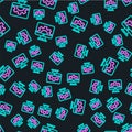 Line Software, web development, programming concept icon isolated seamless pattern on black background. Programming Royalty Free Stock Photo