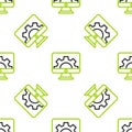 Line Software, web development, programming concept icon isolated seamless pattern on white background. Programming Royalty Free Stock Photo