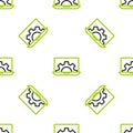 Line Software, web development, programming concept icon isolated seamless pattern on white background. Programming