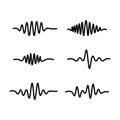 line sound waves icon on white background