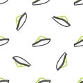 Line Speedboat icon isolated seamless pattern on white background. Vector