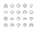 Line Speedometer Icons Royalty Free Stock Photo