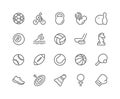 Line Sport Equipment Icons Royalty Free Stock Photo