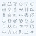 Line Sport and Fitness Icons Set