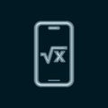 Line Square root of x glyph icon isolated on black background. Mathematical expression. Flat filled outline style with