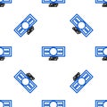 Line Stacks paper money cash icon isolated seamless pattern on white background. Money banknotes stacks. Bill currency Royalty Free Stock Photo