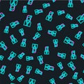 Line Stewardess icon isolated seamless pattern on black background. Vector Illustration