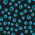 Line Stopwatch icon isolated seamless pattern on black background. Time timer sign. Chronometer sign. Vector