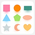 line style colorful basic geometric shapes in set