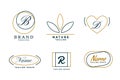 Line style elegant minimal logos set of six