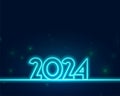line style glowing 2024 lettering new year background design