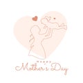 line style happy mothers day background show mum love and affection