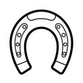 Line style horseshoe simple icon, luck and fortune symbol