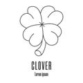 Line style icon of a clover. Medical, charity logo. Clean and modern vector illustration.