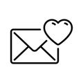 line style icon design of most liked or favorite emails notification