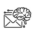 Line style icon for Email Network in Brain