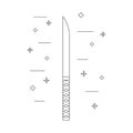 Line style icon of a knife. Samurai weapon. Ninja equipment. Logo, emblem. Clean and modern vector illustration for design, web.