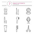 Line style icons set of beauty Royalty Free Stock Photo