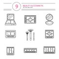 Line style icons set of beauty Royalty Free Stock Photo