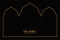 line style islamic religious frame dark backdrop design