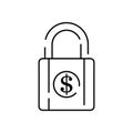 line style money boom icon isolated on white background. Boycott, business war, trade war icon EPS 10. Lock dollar sign and