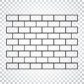 Line style wall brick icon in flat style on isolated background.