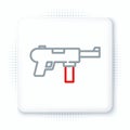 Line Submachine gun M3, Grease gun icon isolated on white background. Colorful outline concept. Vector