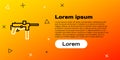 Line Submachine gun M3, Grease gun icon isolated on yellow background. Colorful outline concept. Vector