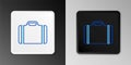 Line Suitcase for travel icon isolated on grey background. Traveling baggage sign. Travel luggage icon. Colorful outline