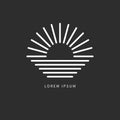 line of sun and sea minimal logo Royalty Free Stock Photo
