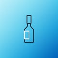 Line Tabasco sauce icon isolated on blue background. Chili cayenne spicy pepper sauce. Colorful outline concept. Vector