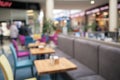 Blurred background of colorful interior at the cafe.