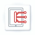 Line Tablet icon isolated on white background. Colorful outline concept. Vector